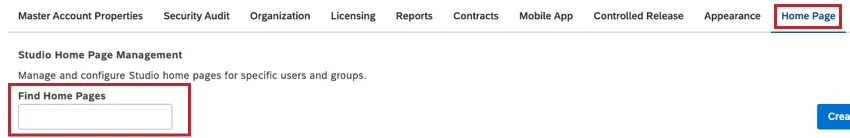 barra de búsqueda en la parte superior de la página