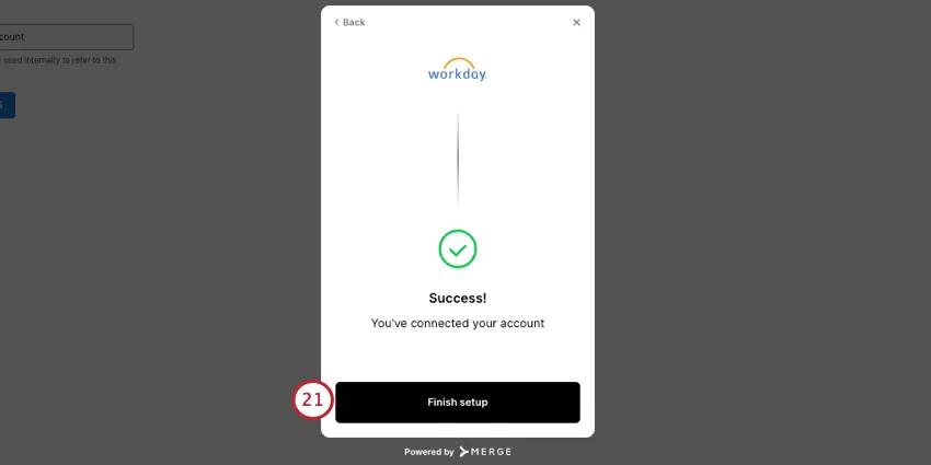indicando que a conexão foi bem-sucedida, com um botão de conclusão na parte inferior