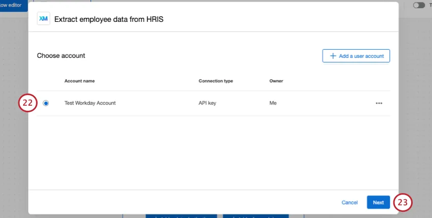 Your connected account now appears