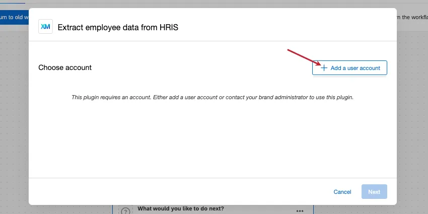 add a user account button in the upper-right