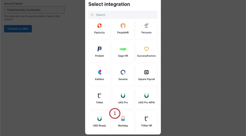 Ventana con lista de integraciones resaltando jornada laboral