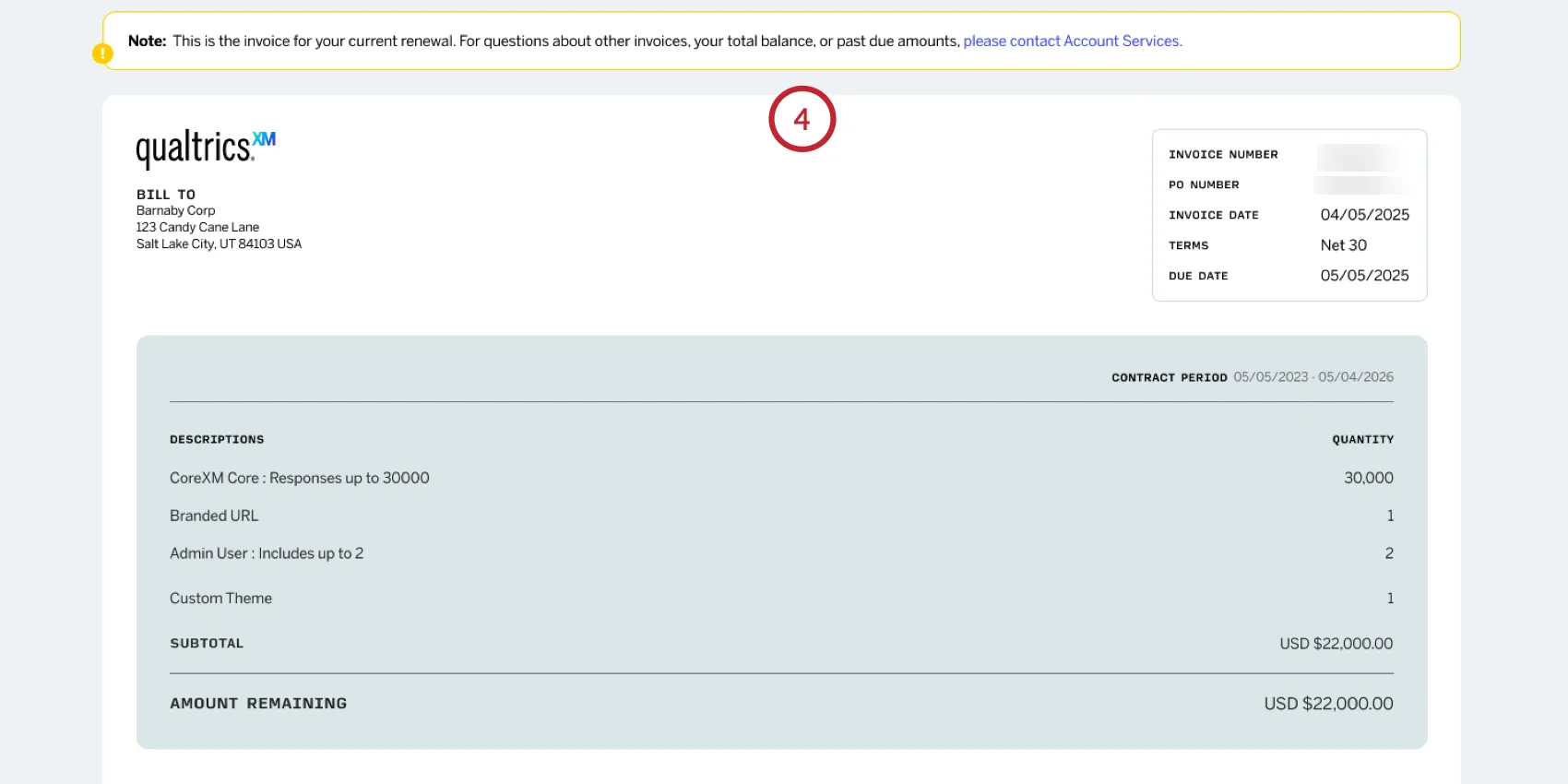visualizzazione della fattura