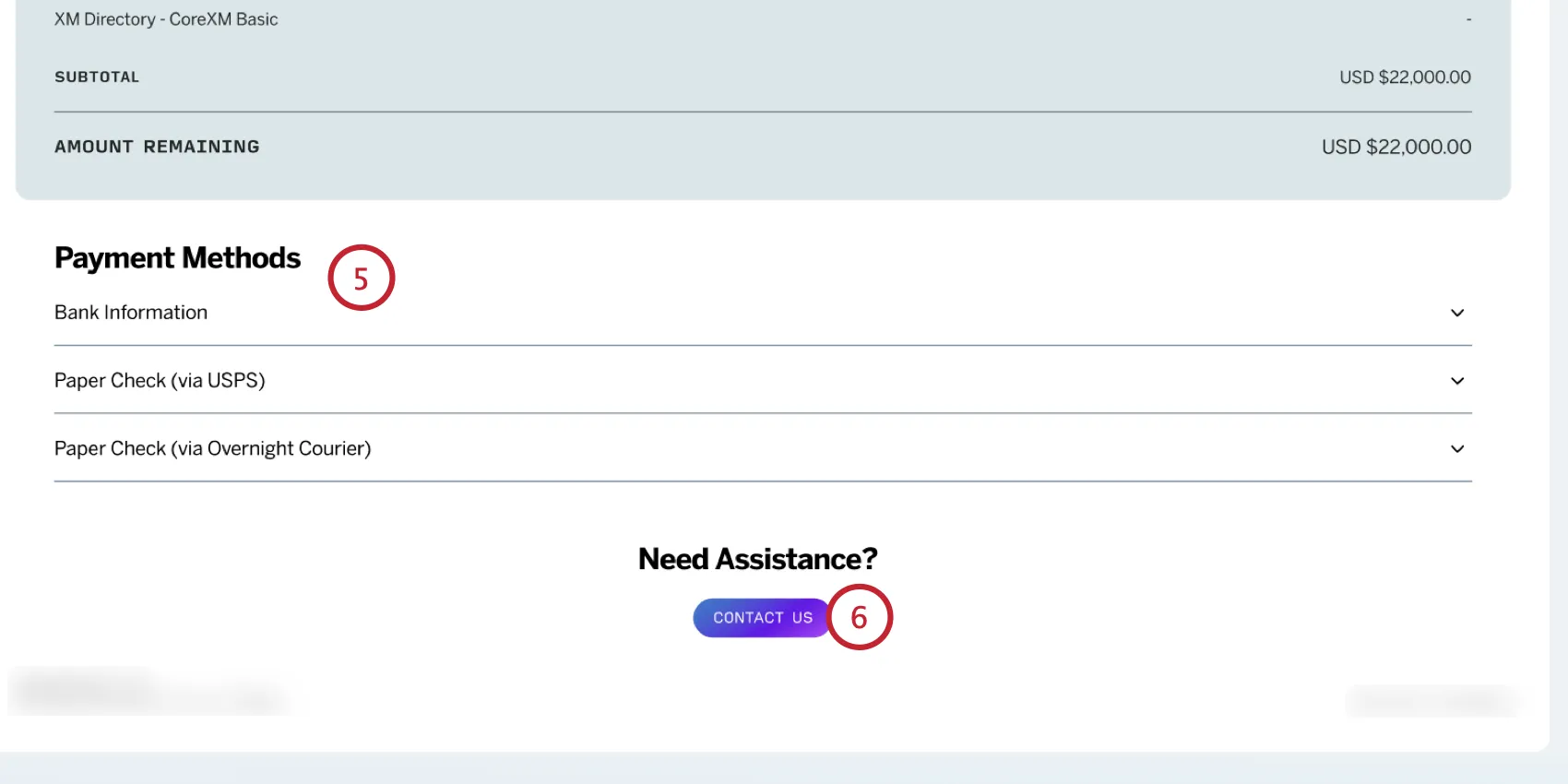 Ver los métodos de pago y contactar al equipo de servicios de cuenta , si es necesario