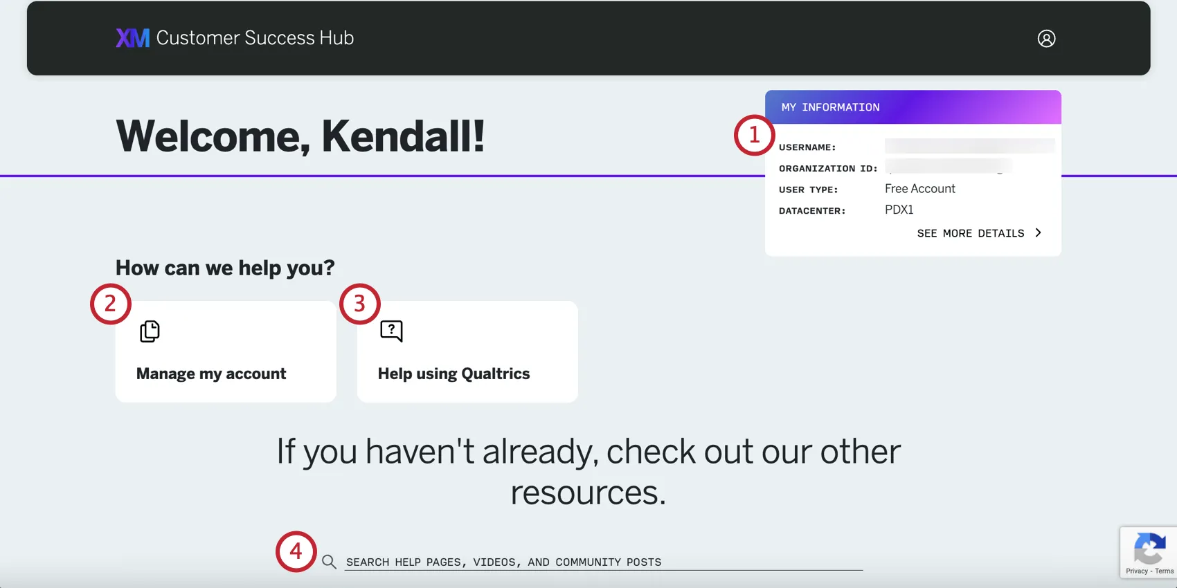 navegando no hub como um usuário de avaliação