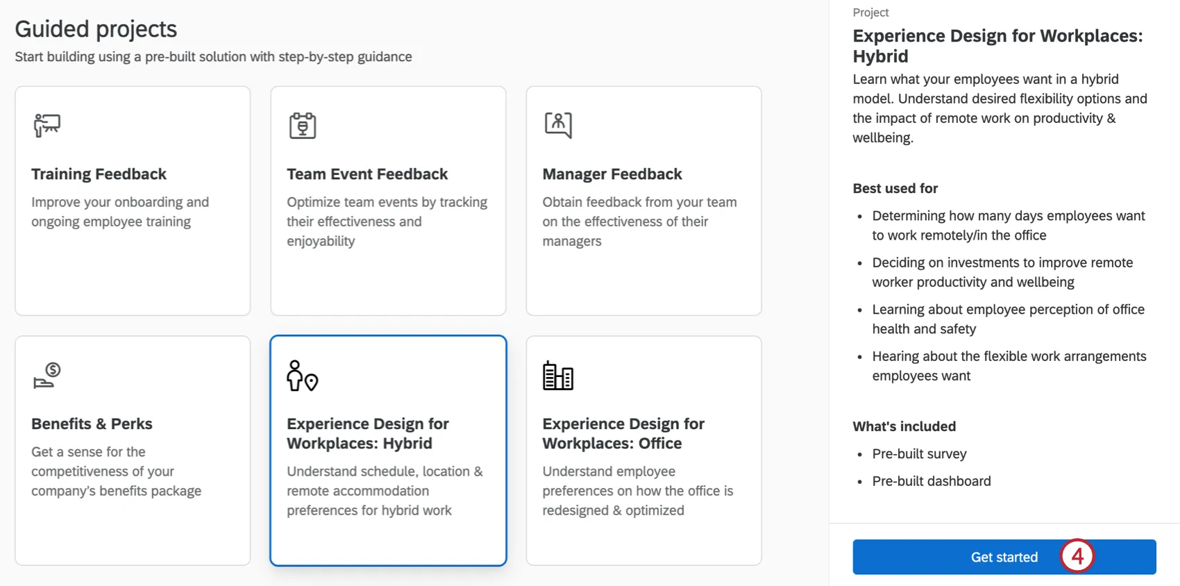 Iniciar un proyecto desde el catálogo