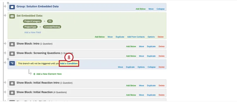 Adding a condition on the Branch to create logic