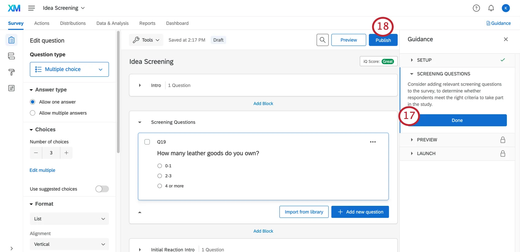 Publishing your survey