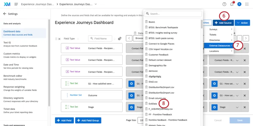 Adding the imported data project as an additional source