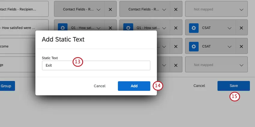 New window for static text