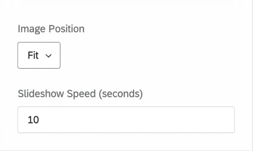 Image Position and Slideshow Speed options