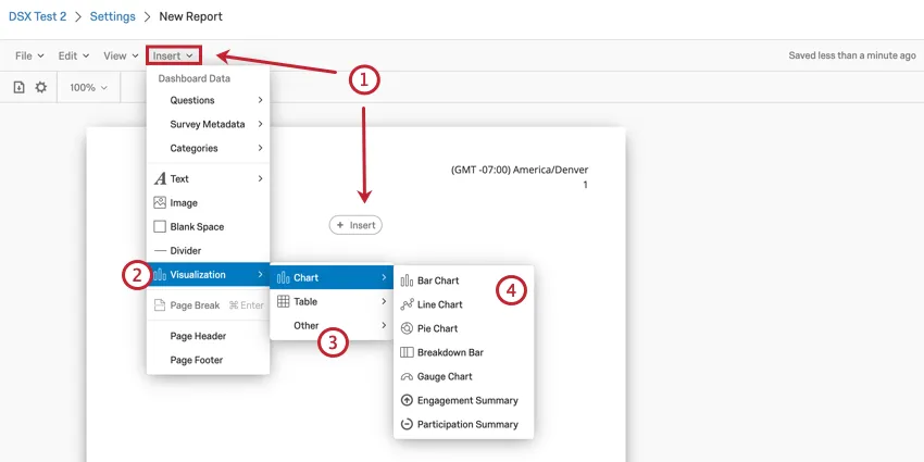 image du menu dinsertion pour la sélection dun type de visualisation