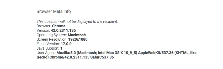 Metainformazioni su un sondaggio