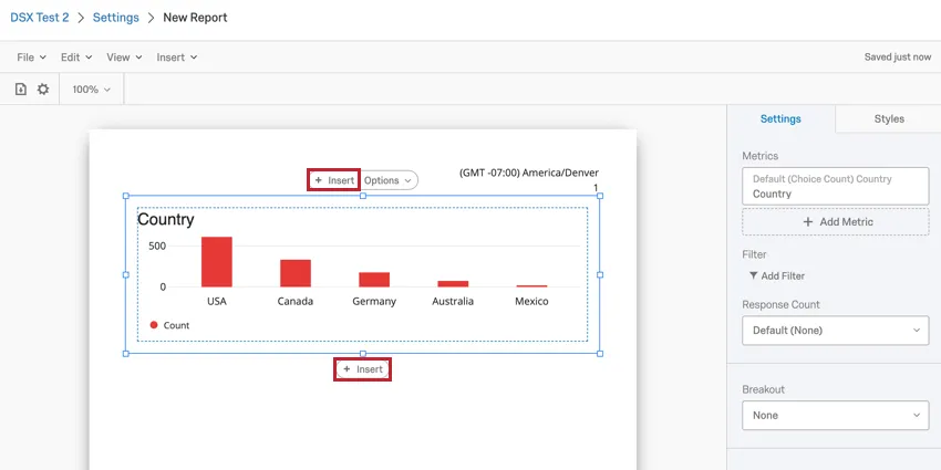 imagen del botón Insertar encima y debajo de una visualización existente