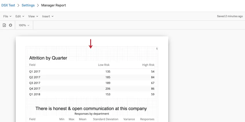 image of a grid enabled for a report template