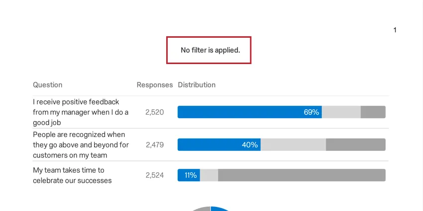 imagem de um resumo filtro em um relatório exportado quando nenhum filtro tiver sido aplicado