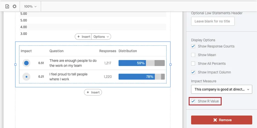image of the show R value option