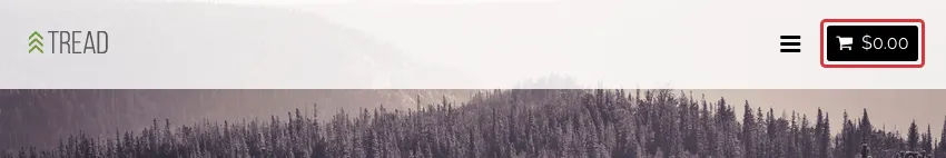 shopping cart icon on a website