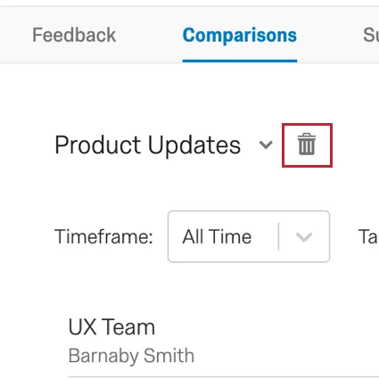 image of the trash can icon for deleting comparisons