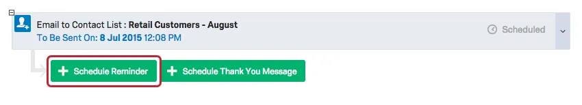 Schedule reminder button to the bottom-left beneath the distribution