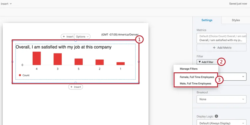 image of saved filters used to easily assign filters across visualizations