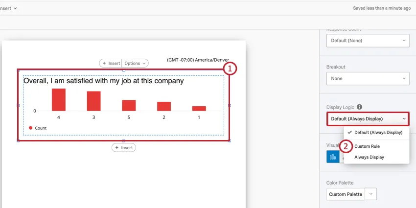 immagine della selezione di una regola personalizzata per la logica di visualizzazione