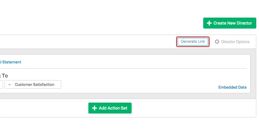 Generate Link button in upper righthand corner of page