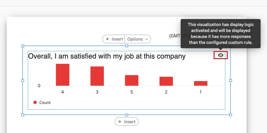 image of the eye icon in a visualization. This visualization will display since it has enough responses