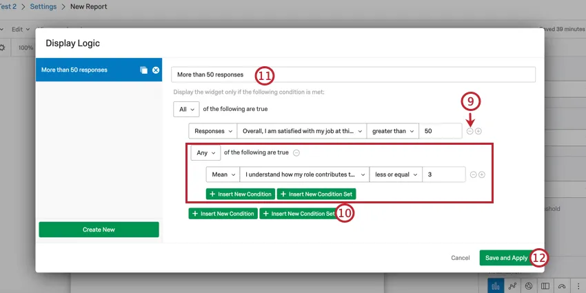 表示ロジックセット内の条件セットの画像