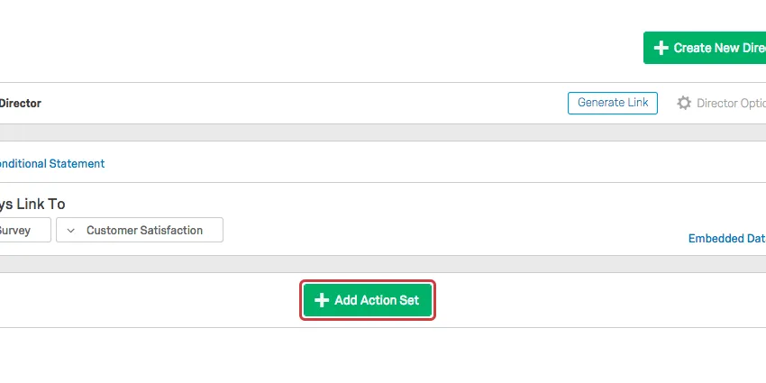 Botão Add Action Set na parte inferior da página
