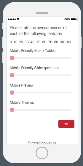 A Matrix table with sliders