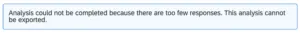 il messaggio di errore quando unanalisi non può essere completata a causa di un numero troppo basso di risposte
