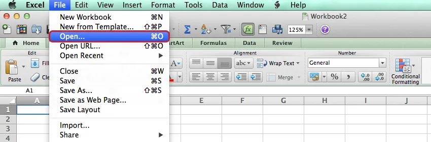 Zur Datei wechseln und in Excel öffnen