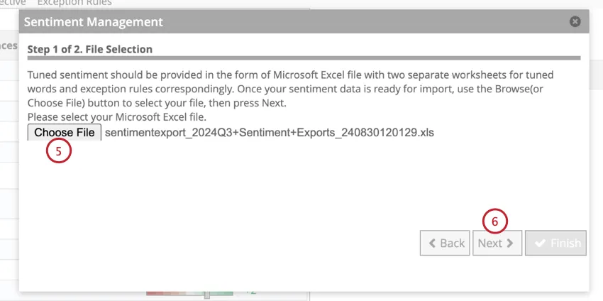 selecting the sentiment file saved on your computer