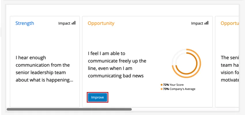 blue improve button on bottom of opportunity