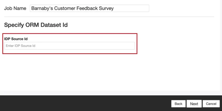 inserindo o id da fonte idp