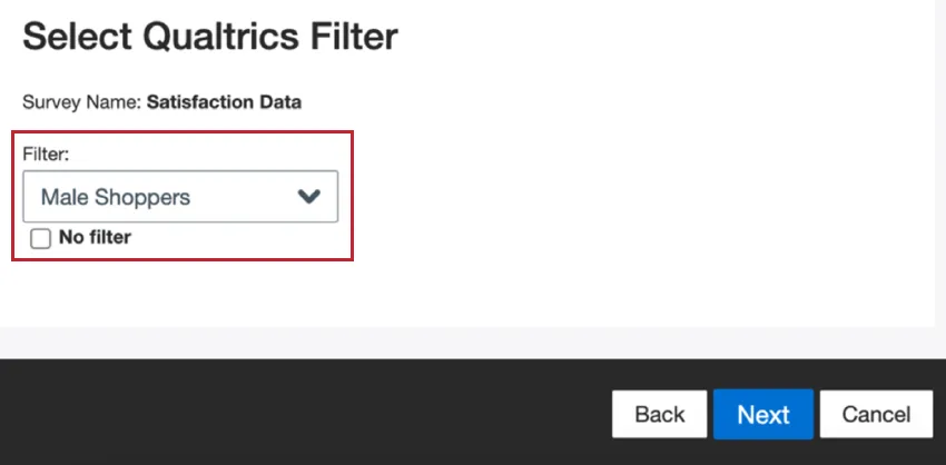 Filter auswählen oder keinen Filter verwenden