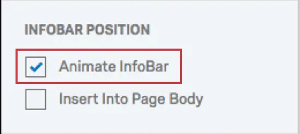 Animate InfoBar option is selected