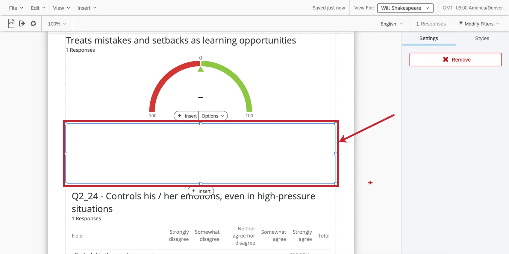 Espaço em branco na página