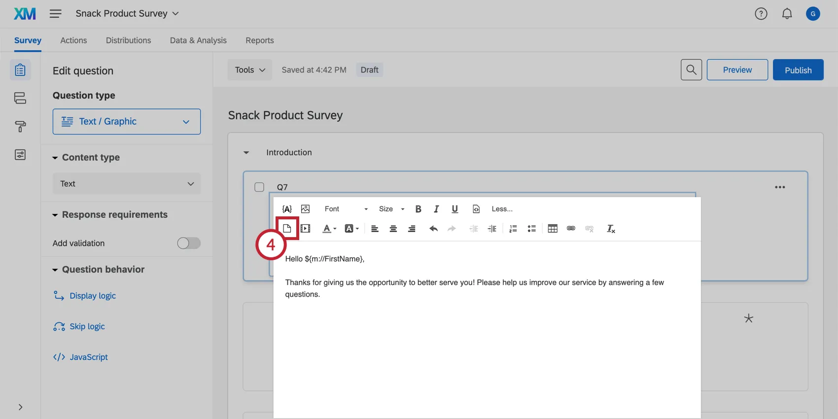 Schaltfläche „Grafik einfügen“ im Rich Content Editor
