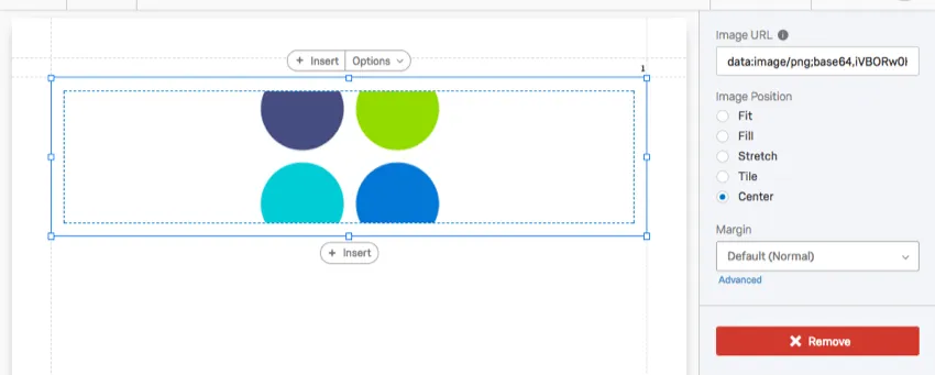 The image is centered with the width but cut off because the height is too short