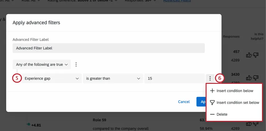 creando la condición de filtro y agregando condiciones adicionales
