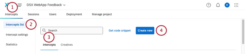 creating an intercept