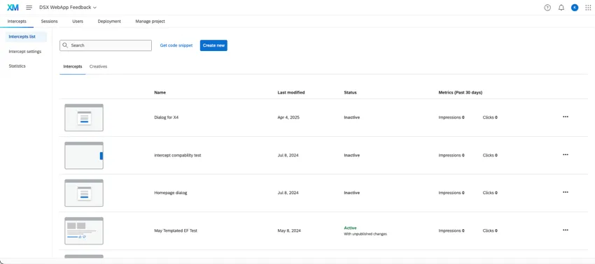 image du tableau des intercepts