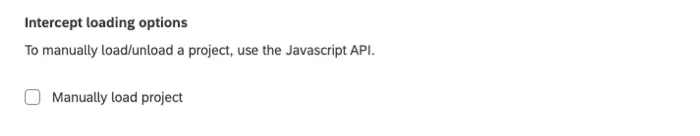 opzioni di caricamento delle intercette