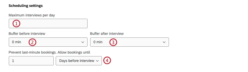 additional scheduling settings