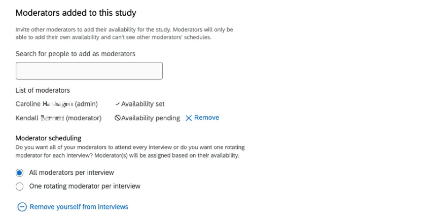 seção para adicionar moderadores adicionais