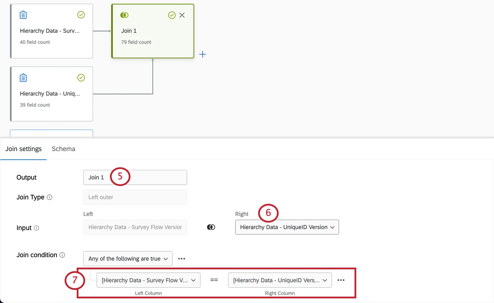 Se abre un menú en la parte inferior del modelador de datos donde puede configurar estos ajustes.