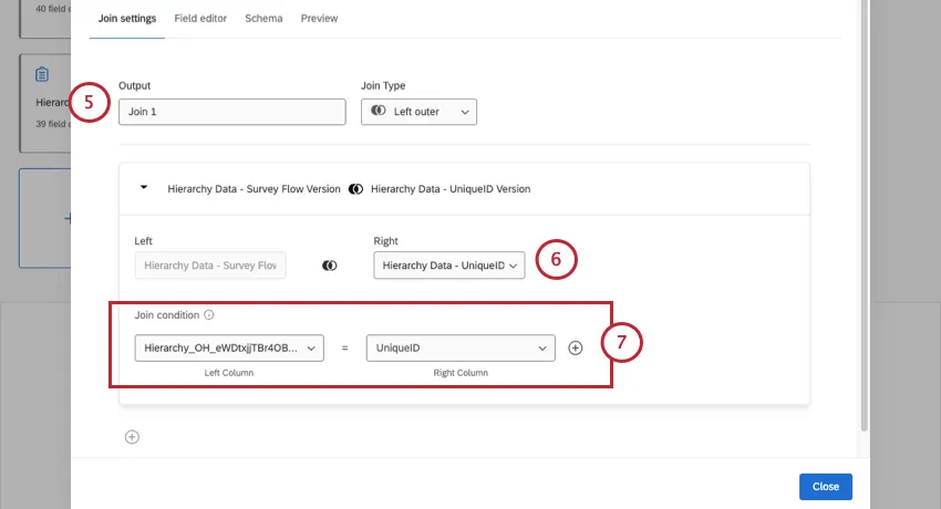 Menu opens in new transformation window, where you can configure these settings