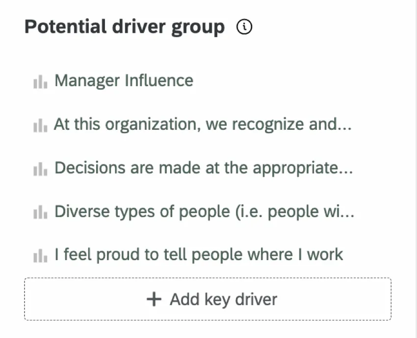 Potential Drivers section in left editing pane