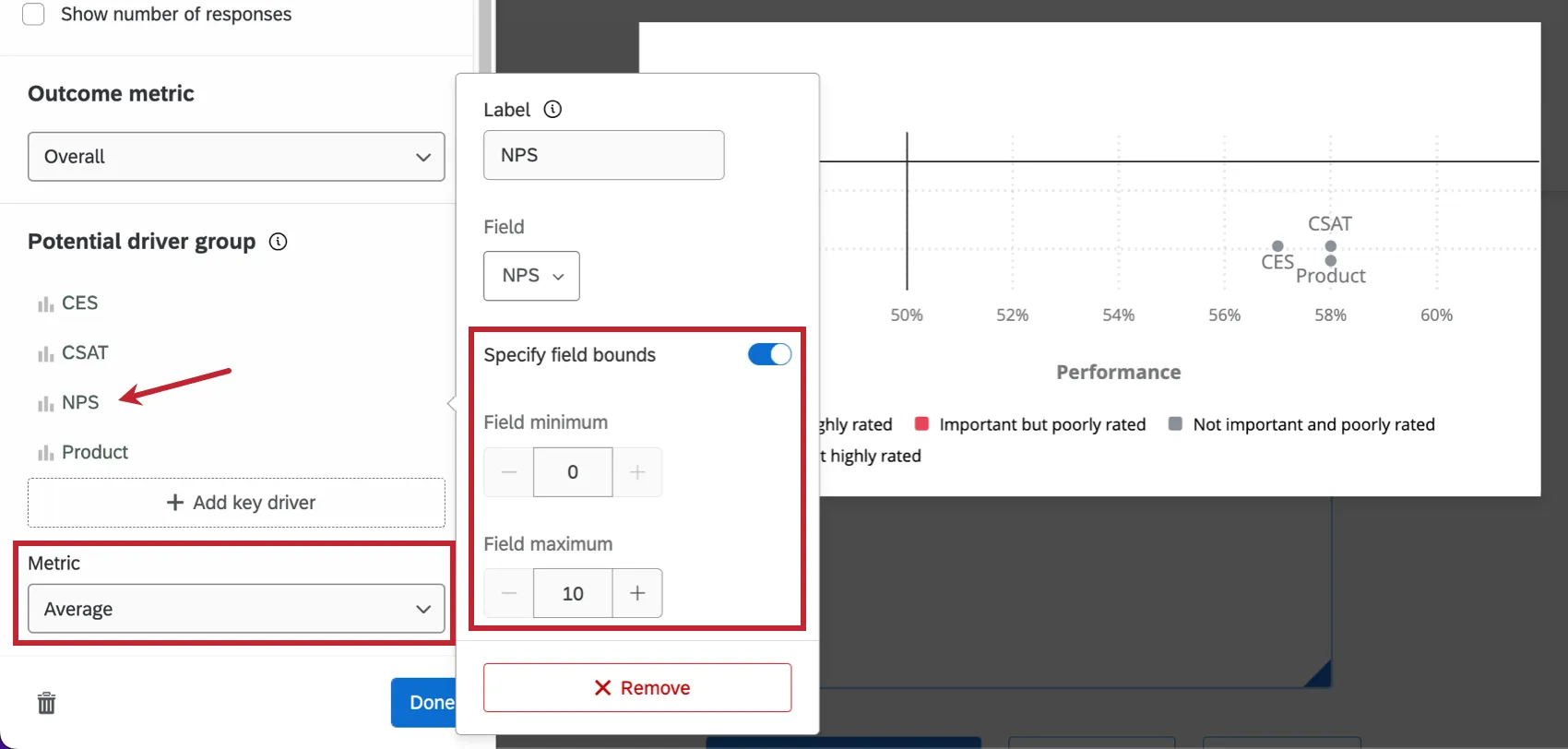 For Top Box Bottom Box, adjust the sliders